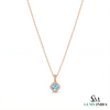 Natural Aquamarine Cushion Cut Pendant With Diamond Accent - Elegant Jewelry Gift For Her