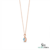 Natural Aquamarine Cushion Cut Pendant With Diamond Accent - Elegant Jewelry Gift For Her