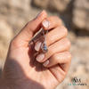 Natural Aquamarine Pear Cut with Diamond - Unique Curved Pendant