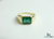 Certified Natural Emerald Cut Zambian Emerald Ring: 18k Solid Gold Solitaire